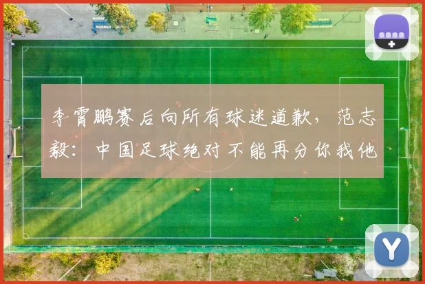 李霄鹏赛后向所有球迷道歉，范志毅：中国足球绝对不能再分你我他